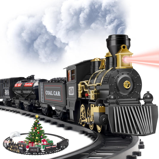 OleFun steam locomotive with lights for kid-friendly holiday playtime