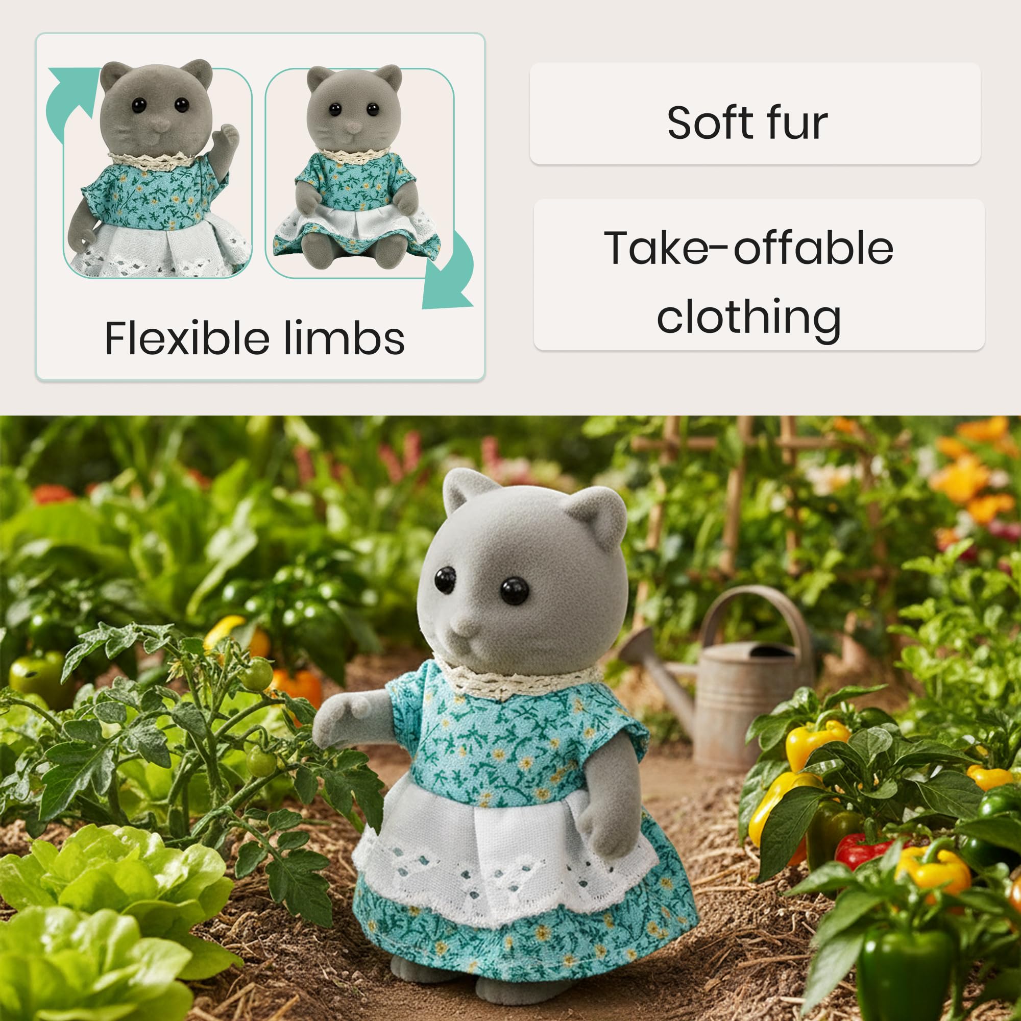OLEOCA Meadowbrook velcro outfits enable fast changes between outfits during stories.
