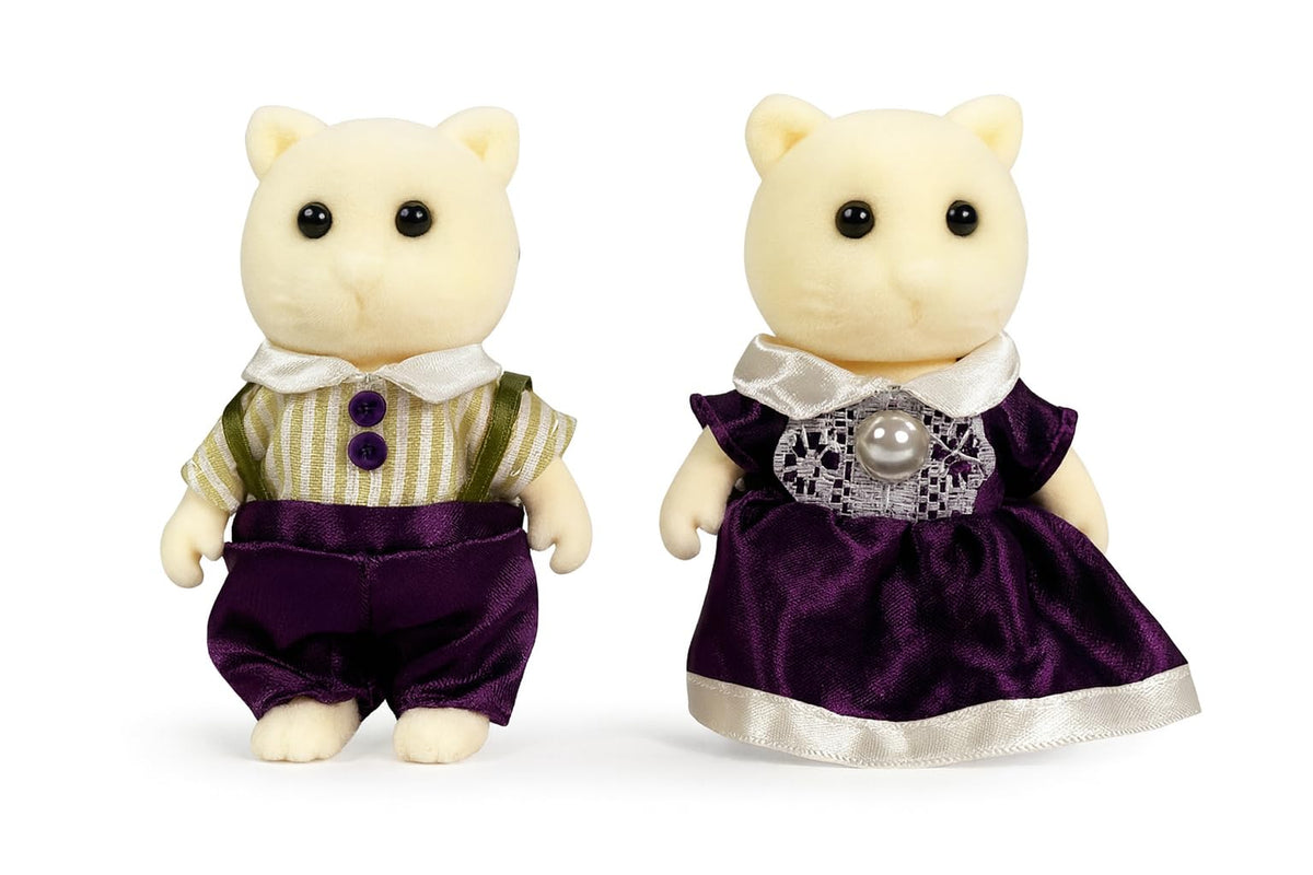 OLEOCA Starcrest Hugo & Helena cream cat figures with soft flocking for gentle pretend play.