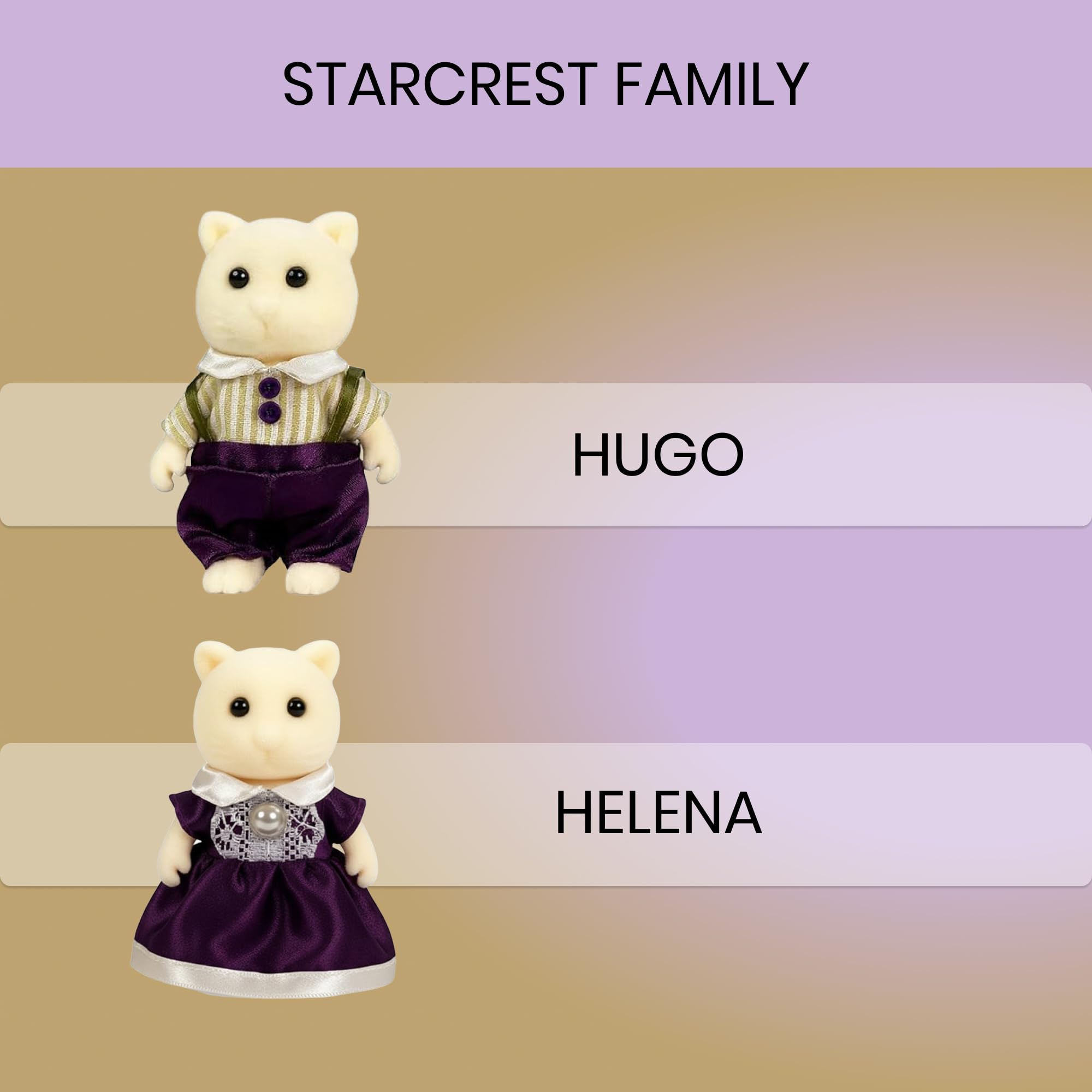 3-inch Starcrest miniatures designed for compatible dollhouses and small-world scenes.