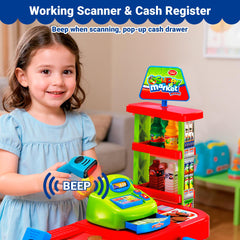 OLEOCA cash register with pretend items encourages early math and role play