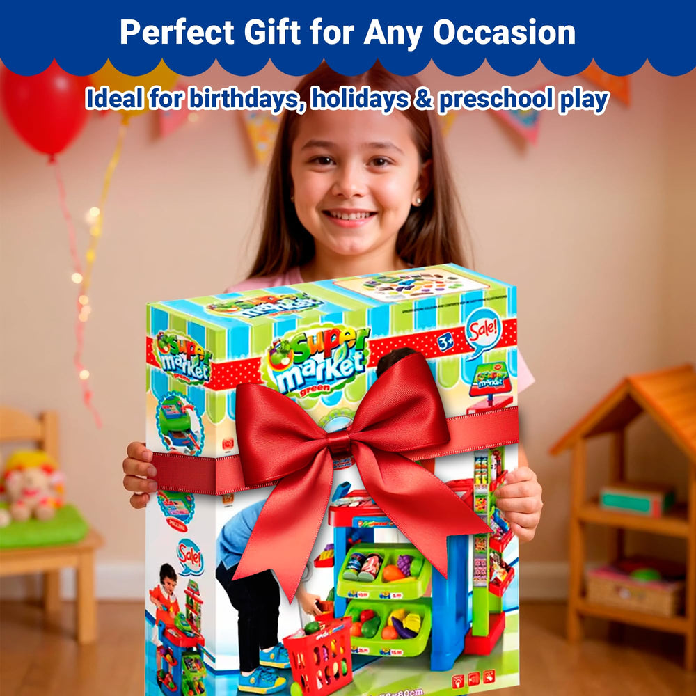 OLEOCA grocery playset supports sharing and cooperative pretend play