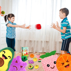 OleOletOy avocado plush sensory toy pairs soft textures with crinkle bells for engagement.