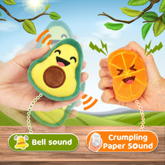 OleOletOy lemon plush sensory toy adds bright, cheerful cues for pretend snack time.