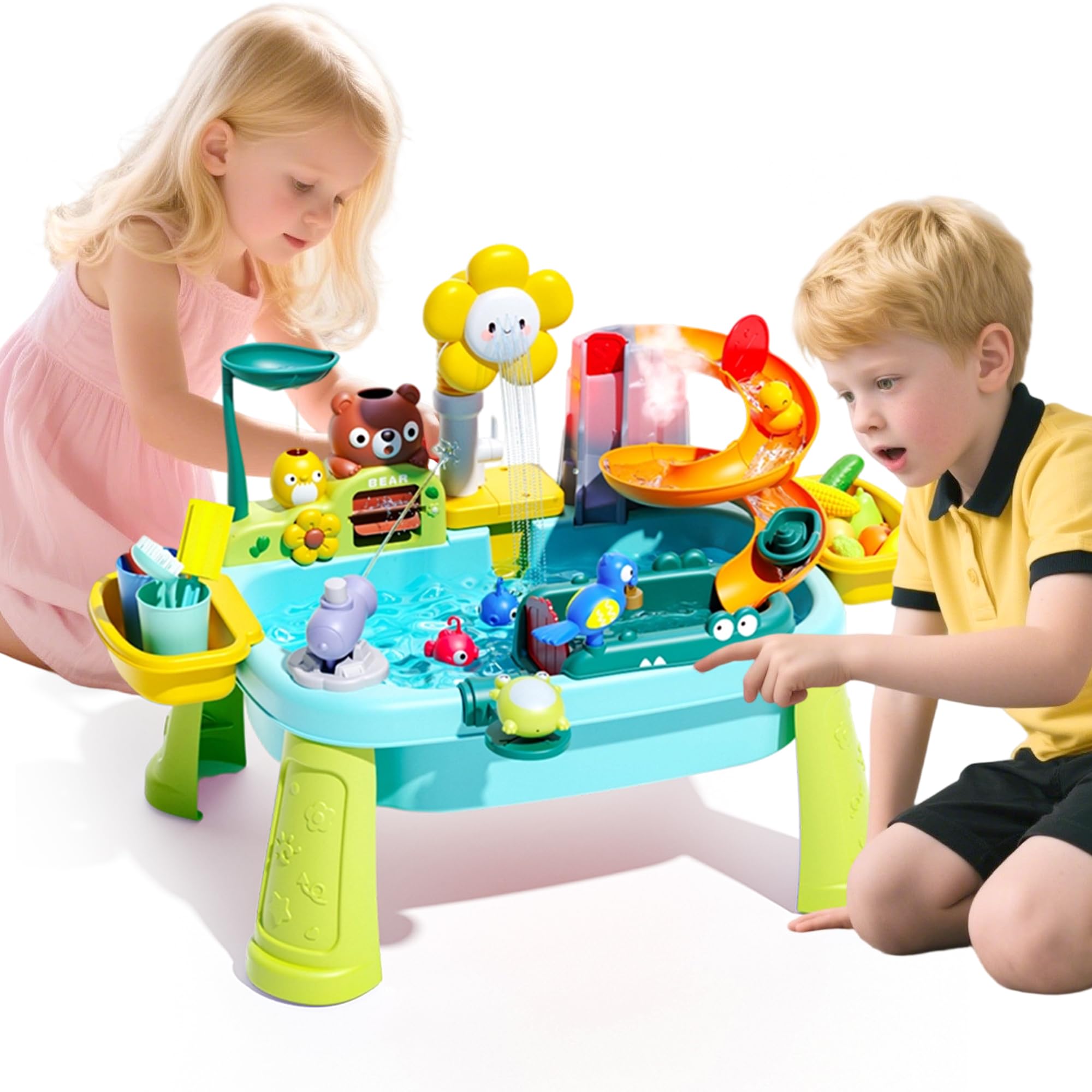 OLHKYN sand-water table cloud faucet sparks imaginative play and water flow exploration