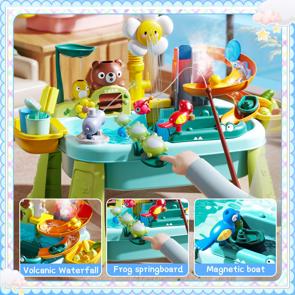 OLHKYN sand-water-table kitchen-play-setup promotes role play with utensils