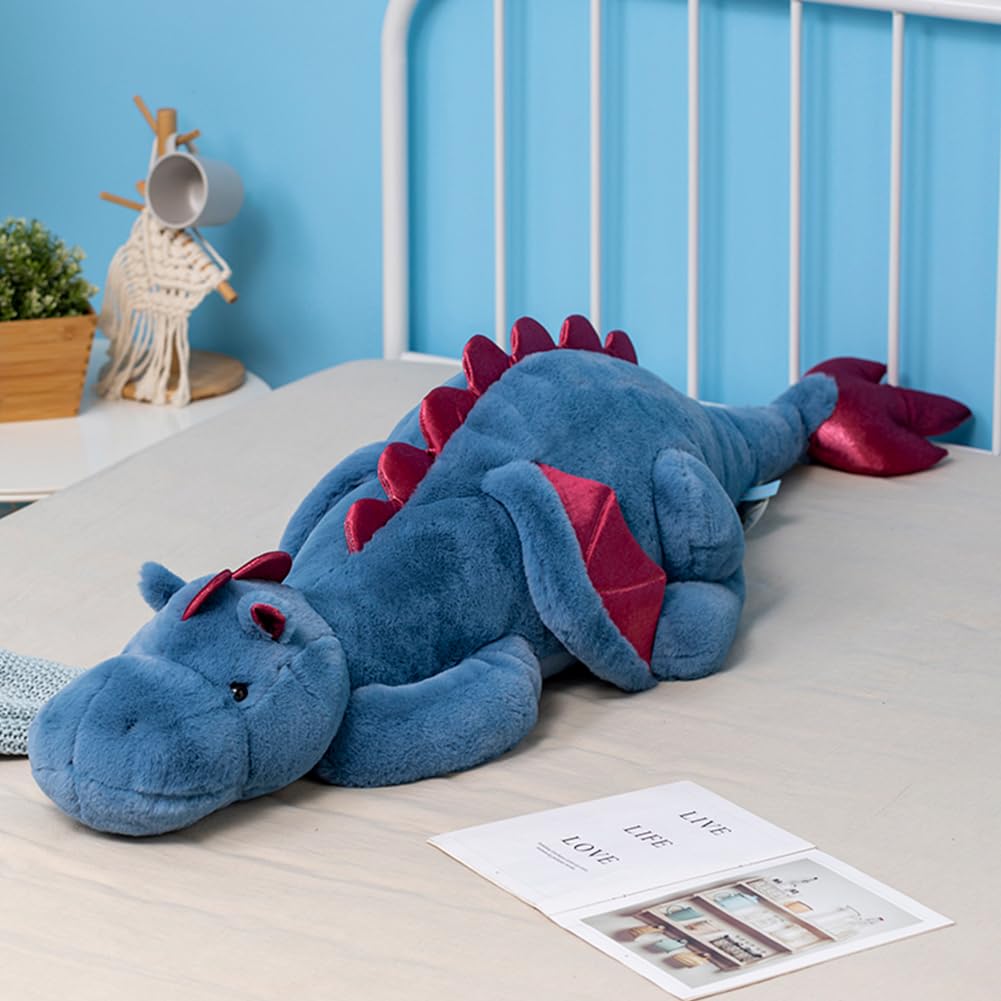 Ololele blue dragon plush full-body view for cozy playtime