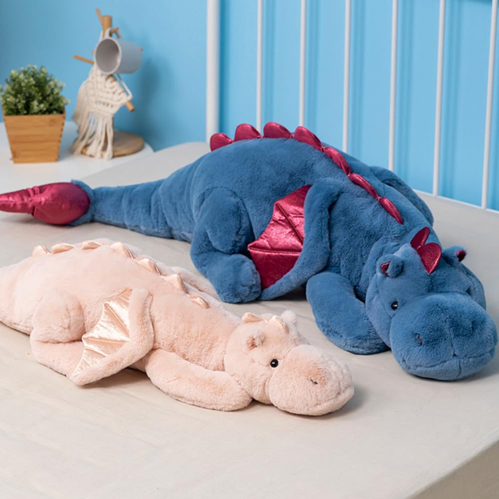 Ololele blue dragon plush in living room setting for relaxation