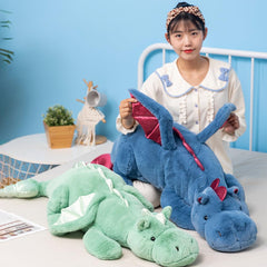 Ololele blue dragon plush packaged in sturdy cardboard box