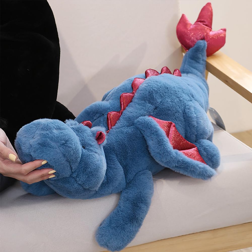Ololele blue dragon plush soft fur close-up for snuggling softness