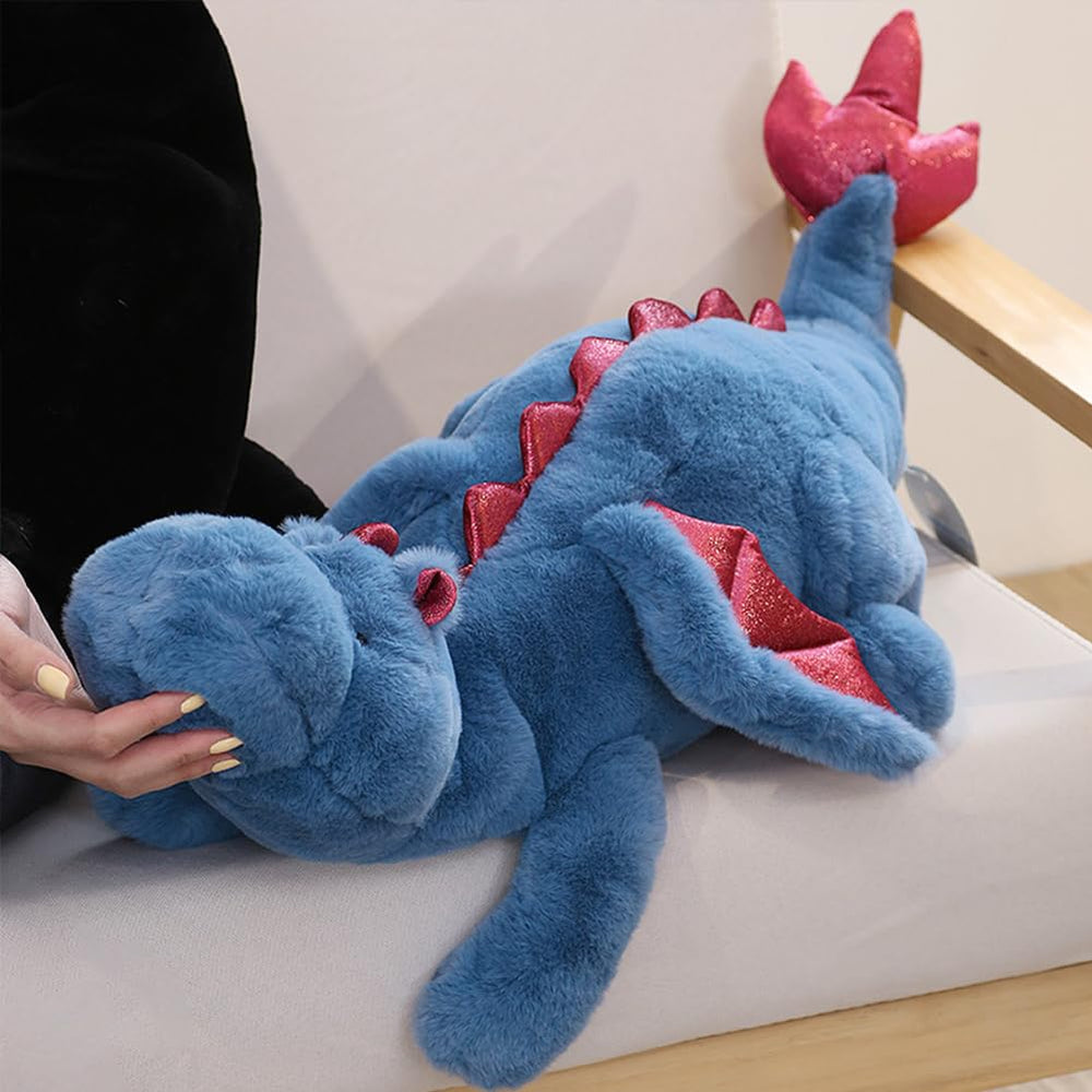Ololele blue dragon plush soft fur close-up for snuggling softness