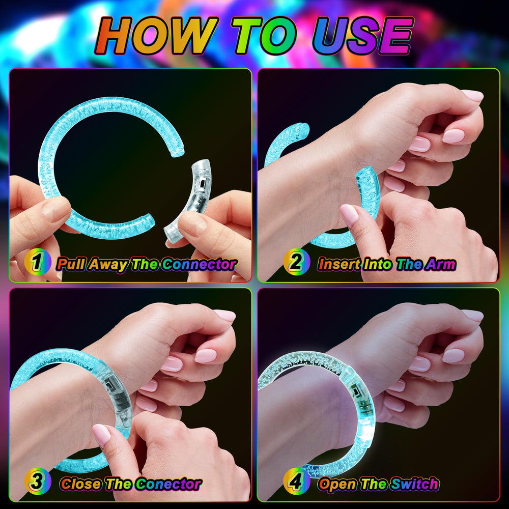 OLUPP glow bracelets colorful night collection glow vividly under dark lighting