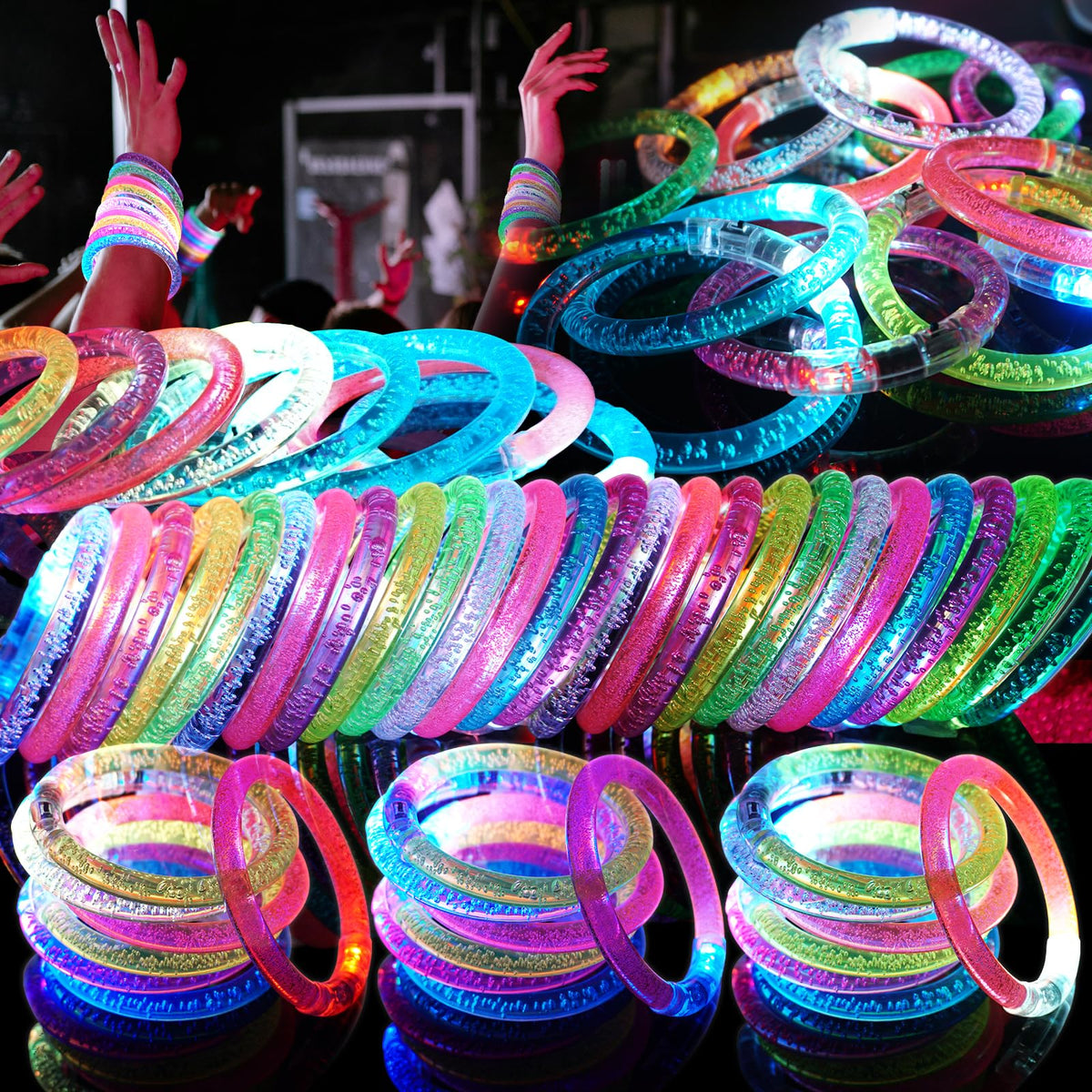 OLUPP LED bracelets glow on the wrist with six vivid colors for nightlife