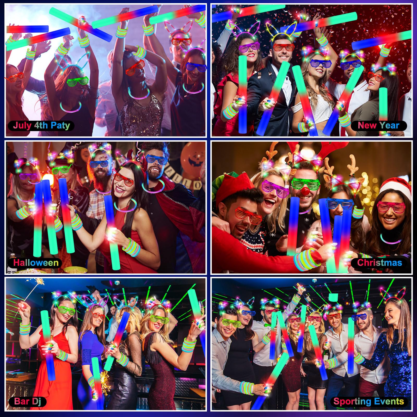 OLUPP LED glasses illuminate moments with three flashing modes for lively celebrations.