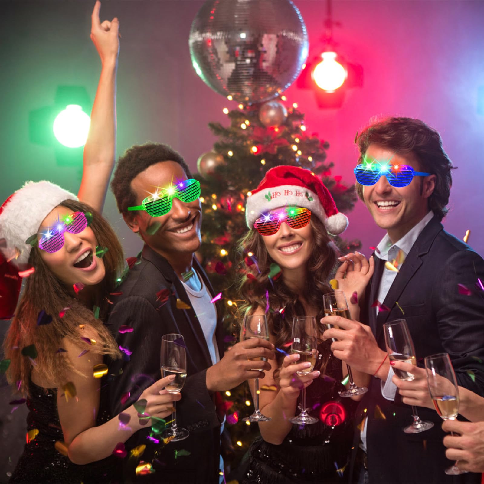 OLUPP LED glasses purple glow for futuristic style