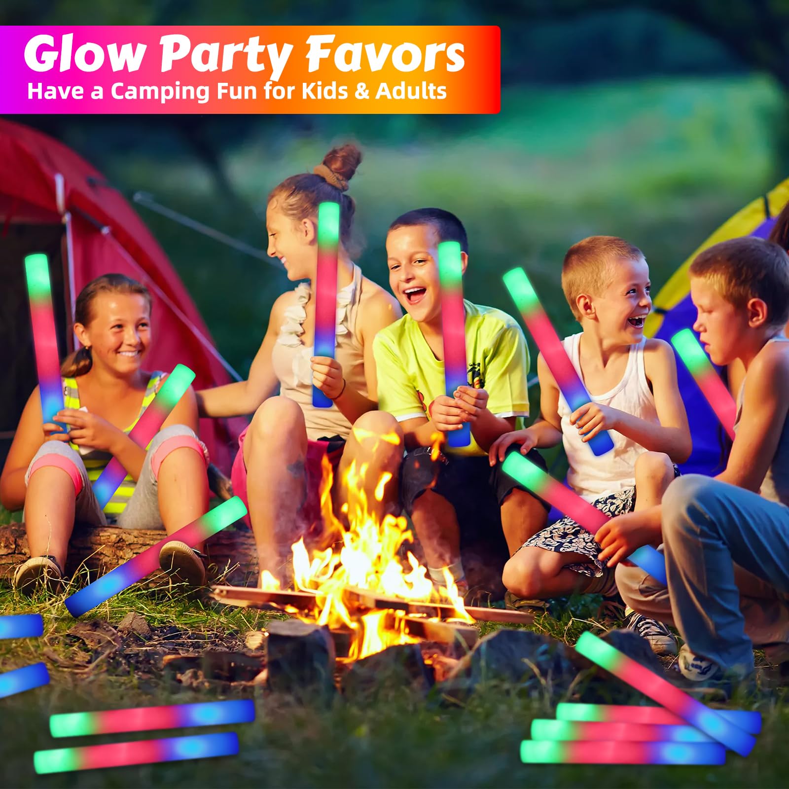 OLUPP long lasting batteries in foam glow sticks support extended celebrations