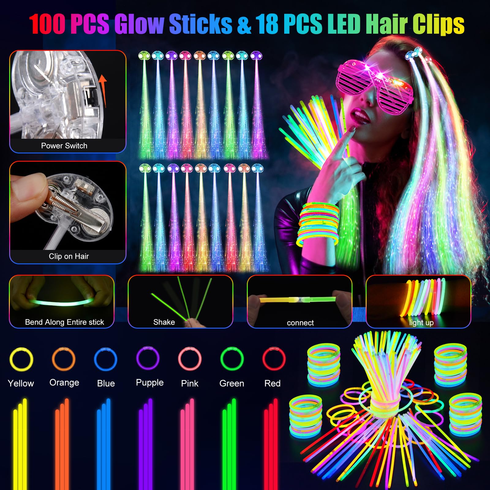 OLUPP neon party decor flashing effects create a lively ambiance