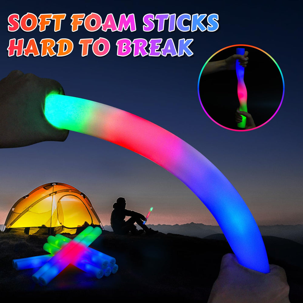 OLUPP safe soft foam glow sticks bulk for kid friendly events