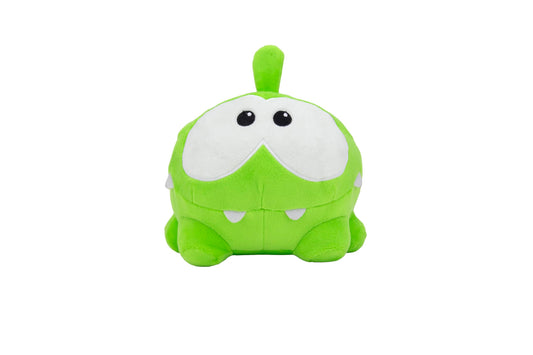 Om Nom plush closeup shows ultra-soft fabric for cozy hugs