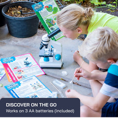 Omano Juniorscope includes a petri dish and tools for hands on experiments