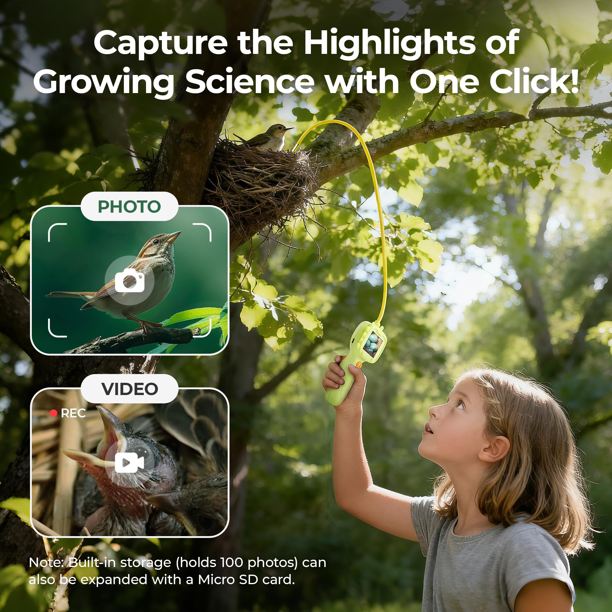Omlite borescope camera captures photos and videos for STEM learning