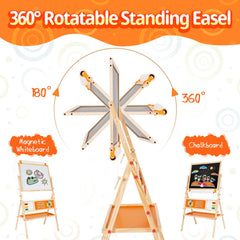 OMOTIYA easel with 360-degree rotation for easy surface switching