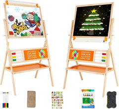 OMOTIYA 3-in-1 easel with dry-erase whiteboard for mess-free drawing and learning