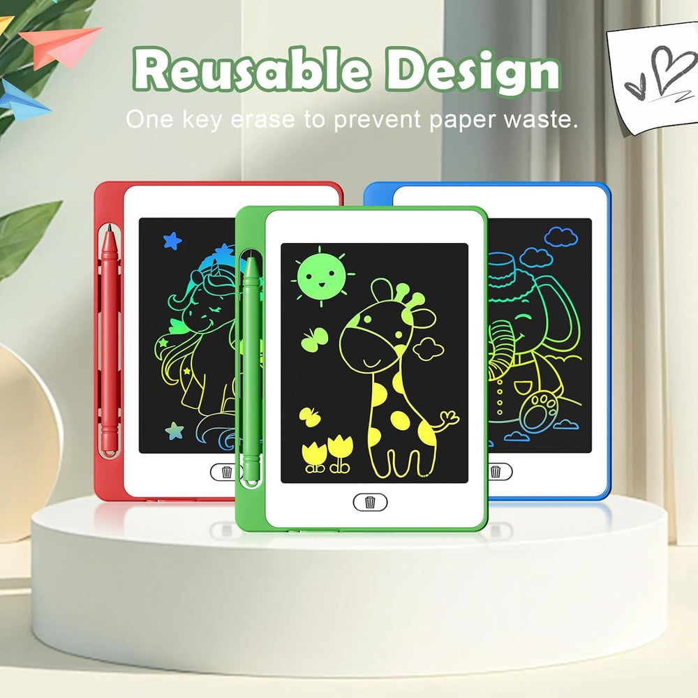 OMXDG 6.5-inch colorful doodle board ideal for drawing and writing.