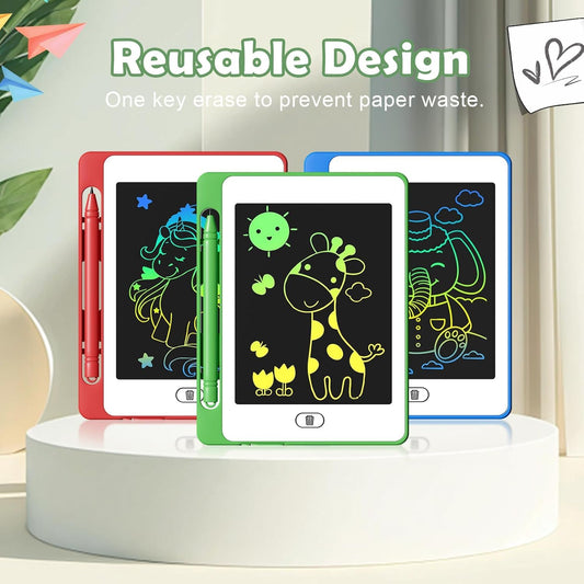 OMXDG 6.5-inch colorful doodle board ideal for drawing and writing.