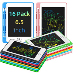 OMXDG Party Favor 16-pack LCD tablet with erase button for quick clearing.