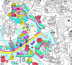 Omy giant coloring poster Kawaii family-friendly art and color activity for all ages