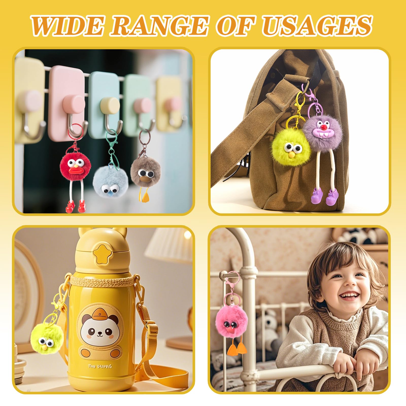 OMyFav backpack charms, soft plush feel and long-lasting durability
