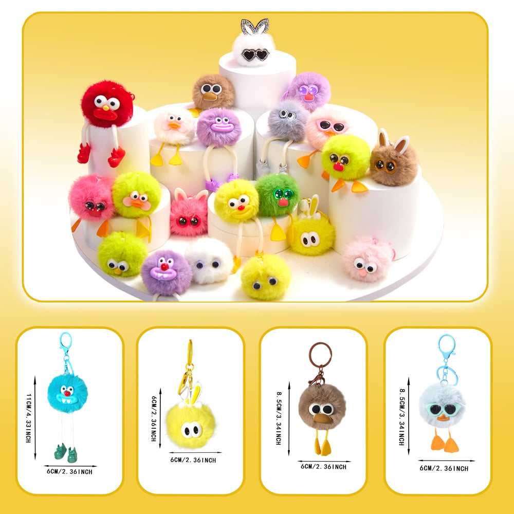 OMyFav fluffy plush keychains with durable metal clasps for daily use
