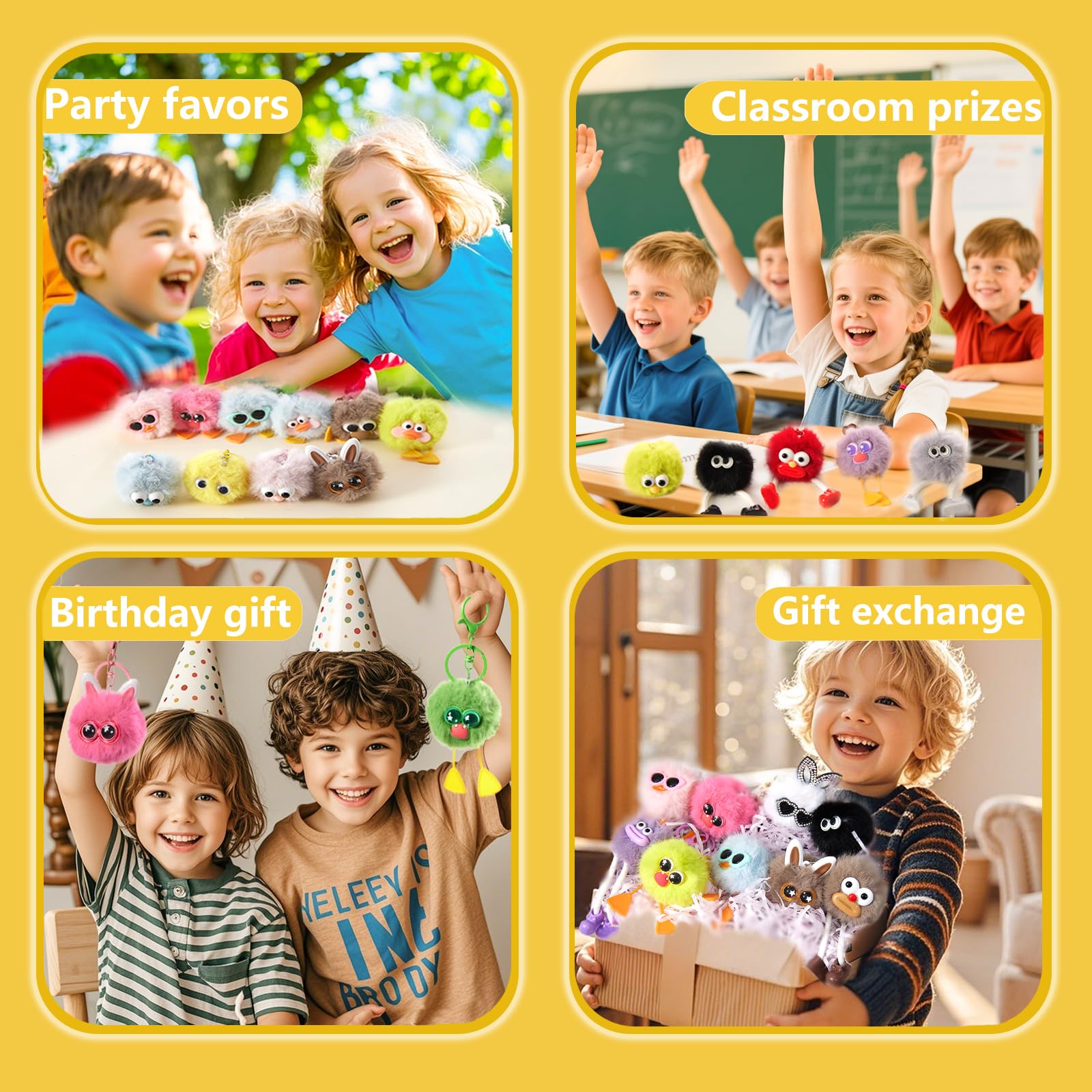 OMyFav kids valentines keychains, ideal classroom gifts and rewards