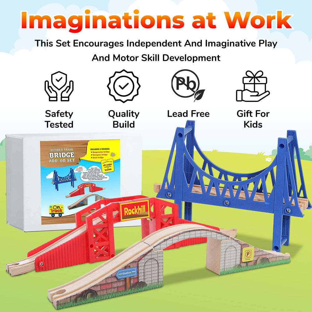 On Track USA red overpass bridge creates elevated routes for dynamic scenes.