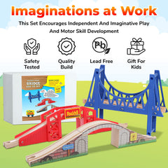 On Track USA red overpass bridge creates elevated routes for dynamic scenes.
