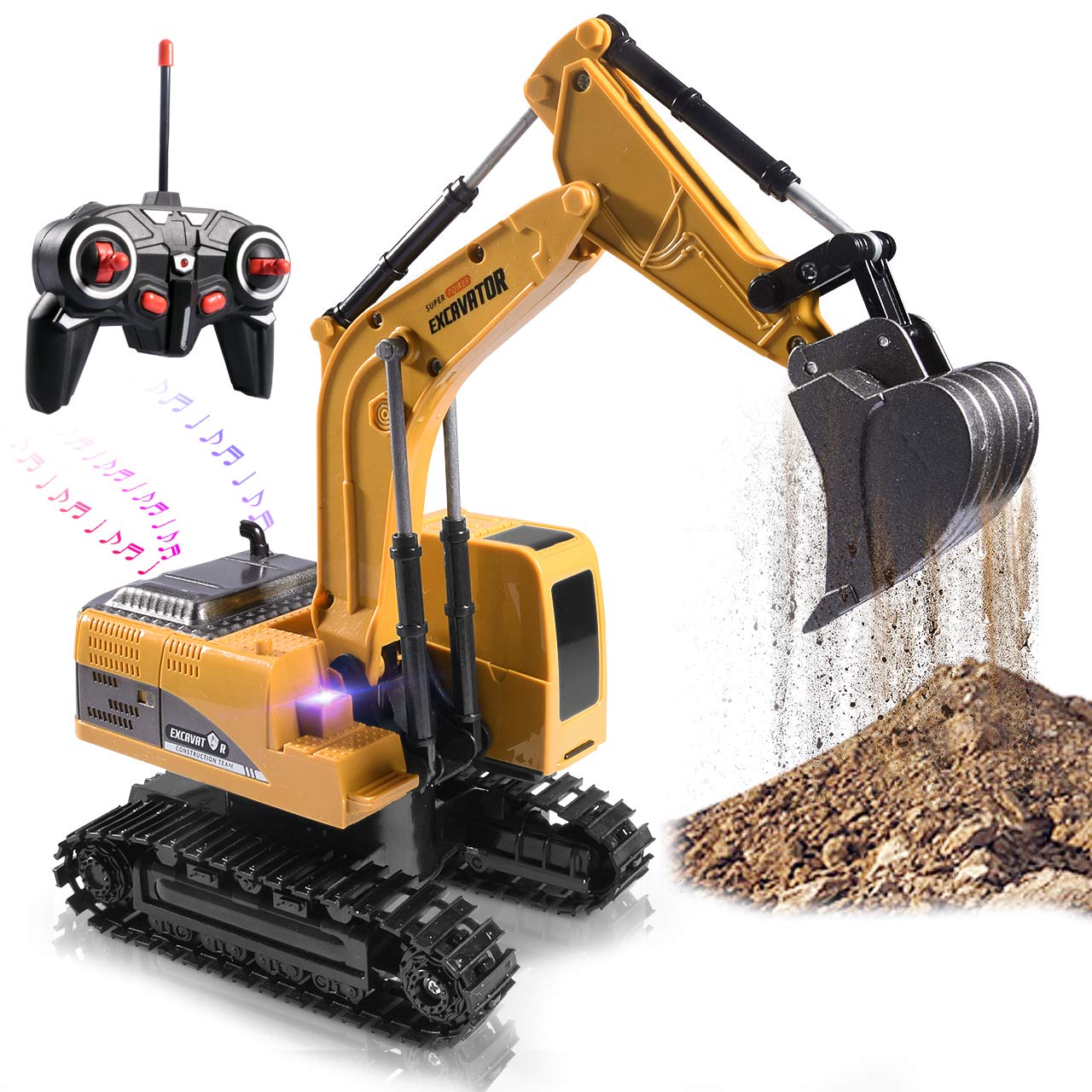 Onadrive construction excavator toy remote control in action for interactive learning and imaginative play