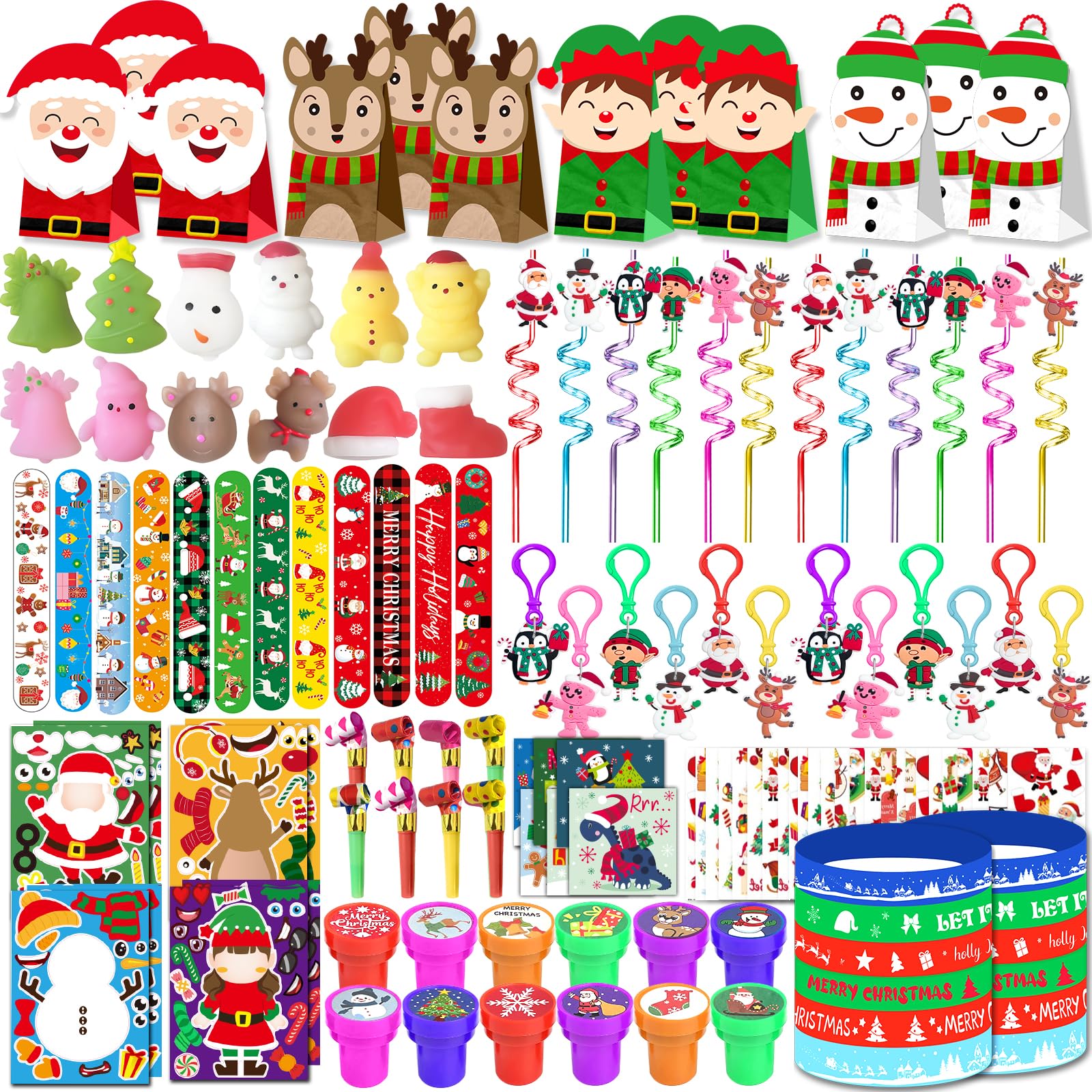 ONBKYGF Christmas party favors: twelve bags with Mochi Squishies for playful holiday moments.