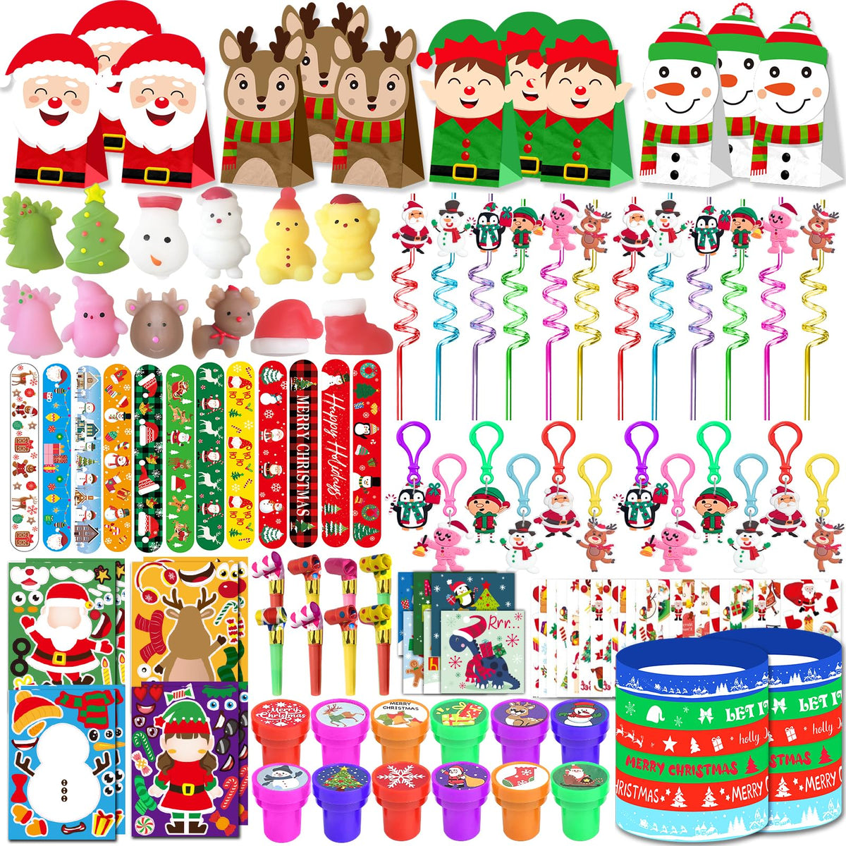 ONBKYGF Christmas party favors: twelve bags with Mochi Squishies for playful holiday moments.
