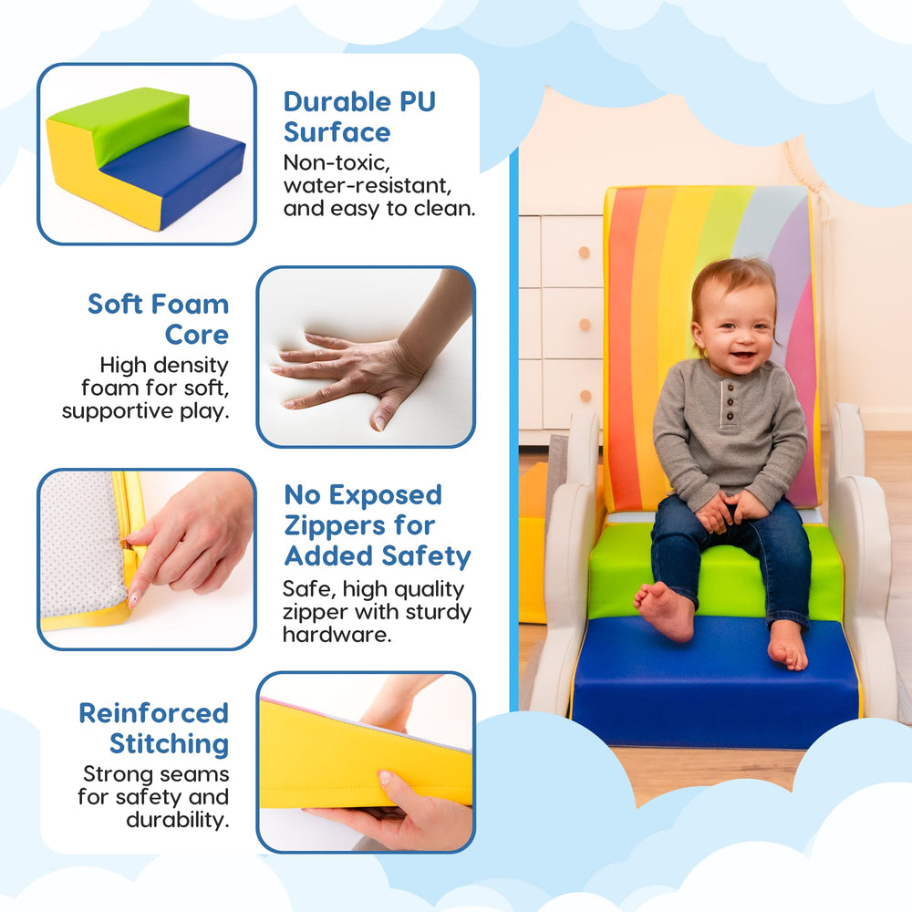 Once Upon a Cloud non-slip bottom texture, keeps climbers secure during activities.