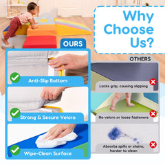 Once Upon a Cloud vegan PU leather cover, easy to wipe clean after messy sessions.