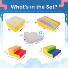 Once Upon a Cloud velcro connectors, simple to assemble and reconfigure layouts.