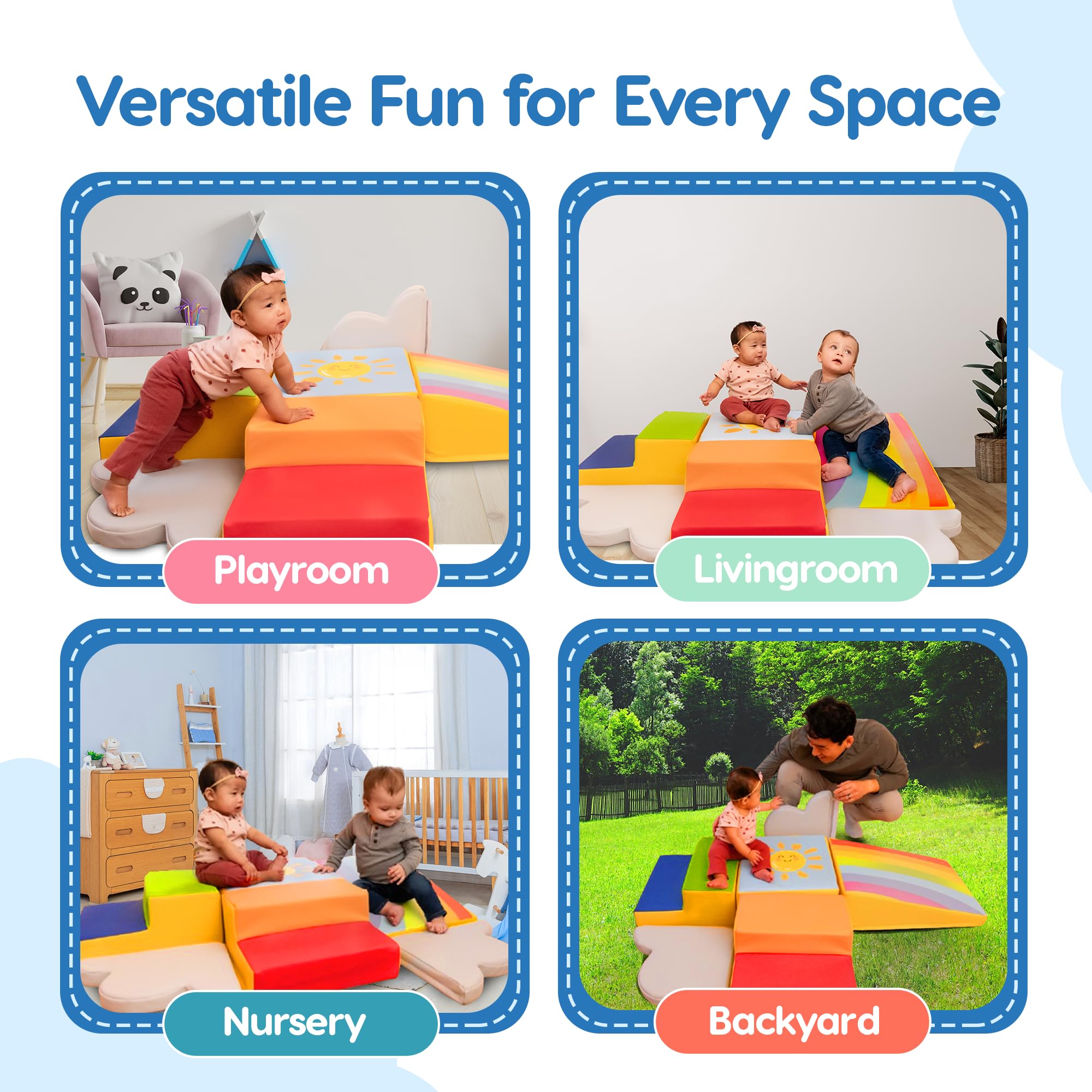 Once Upon a Cloud zipper pockets, convenient storage for small toys during play.
