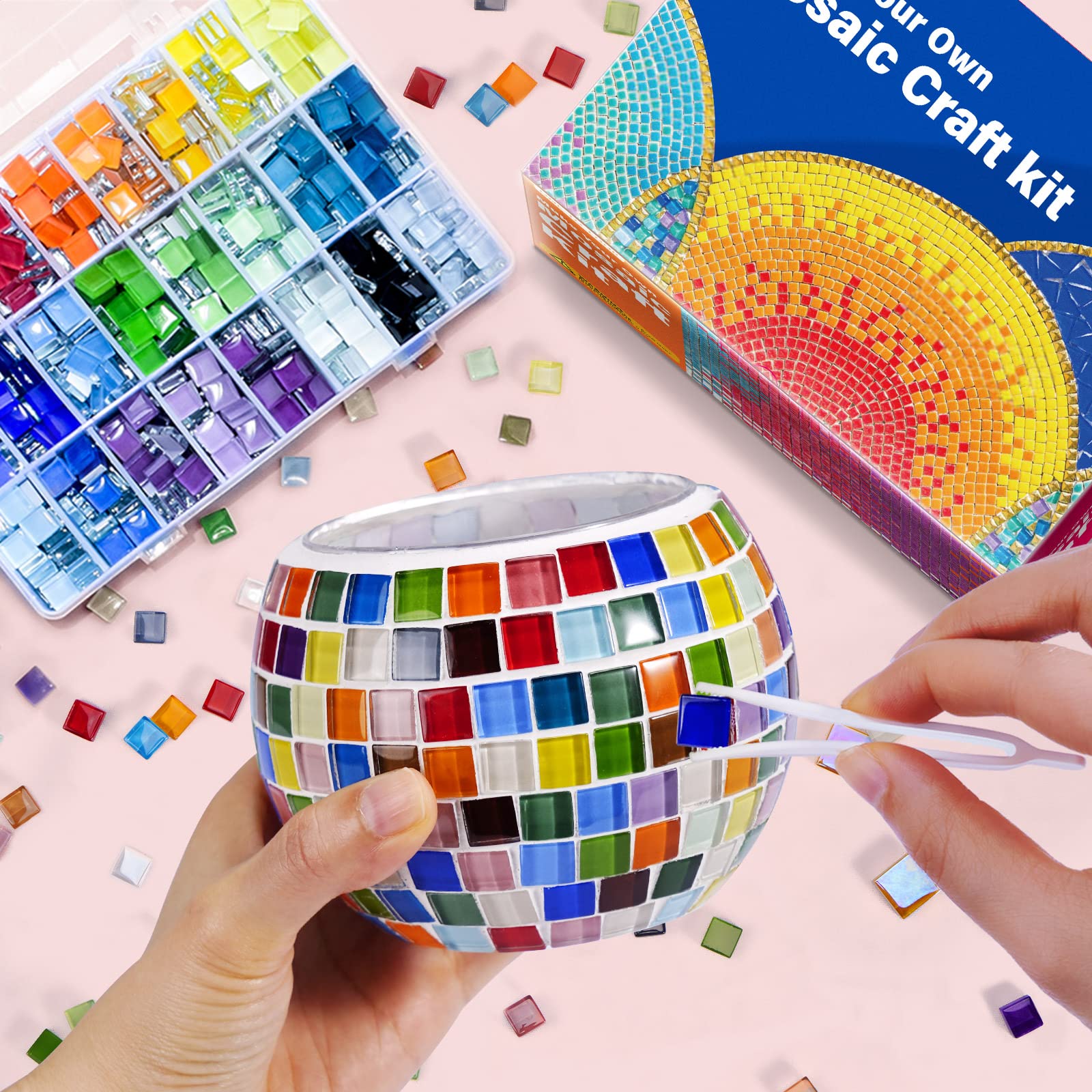 ONE TO FOUR gift-ready mosaic candle holder suitable for birthdays and holidays