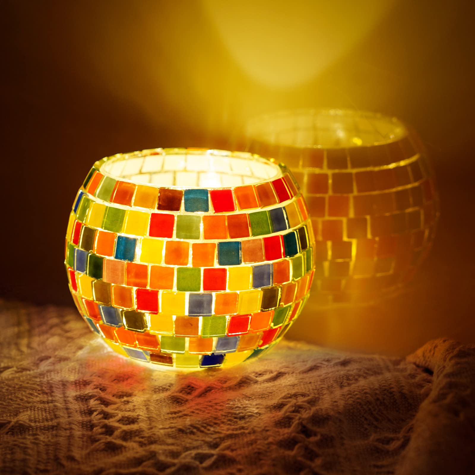 ONE TO FOUR mosaic tiles and glass pieces close-up for vibrant DIY art projects