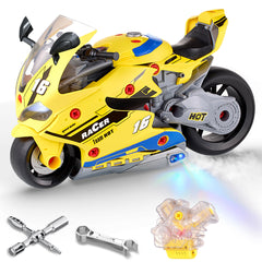 ONEANU take apart motorcycle toy assembly boosts fine motor skills for kids.
