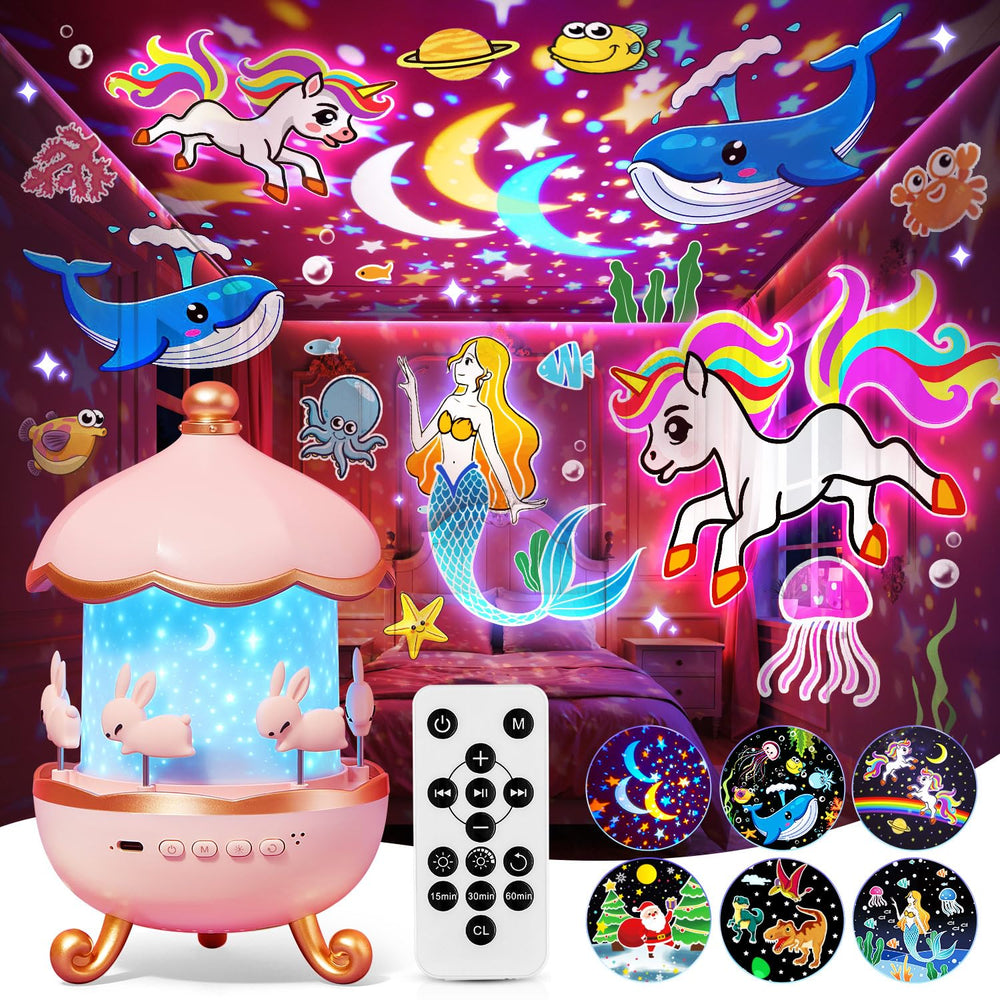One Fire Mermaid night light projector creates a calming bedtime scene for kids.