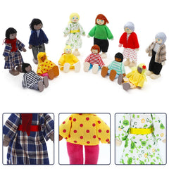 ONEST wooden dollhouse dolls with grandparents and parents for storytelling moments