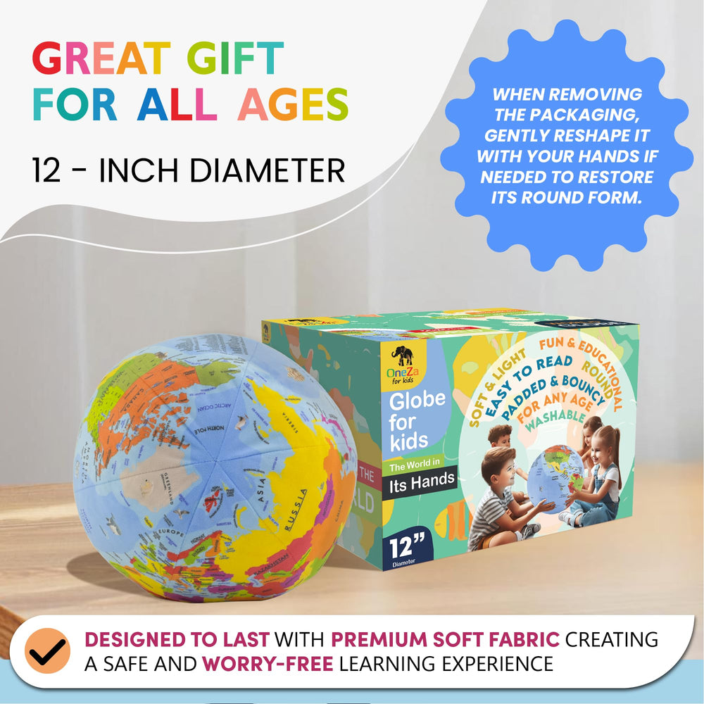 OneZa globe packaged as a ready-to-gift option for curious kids