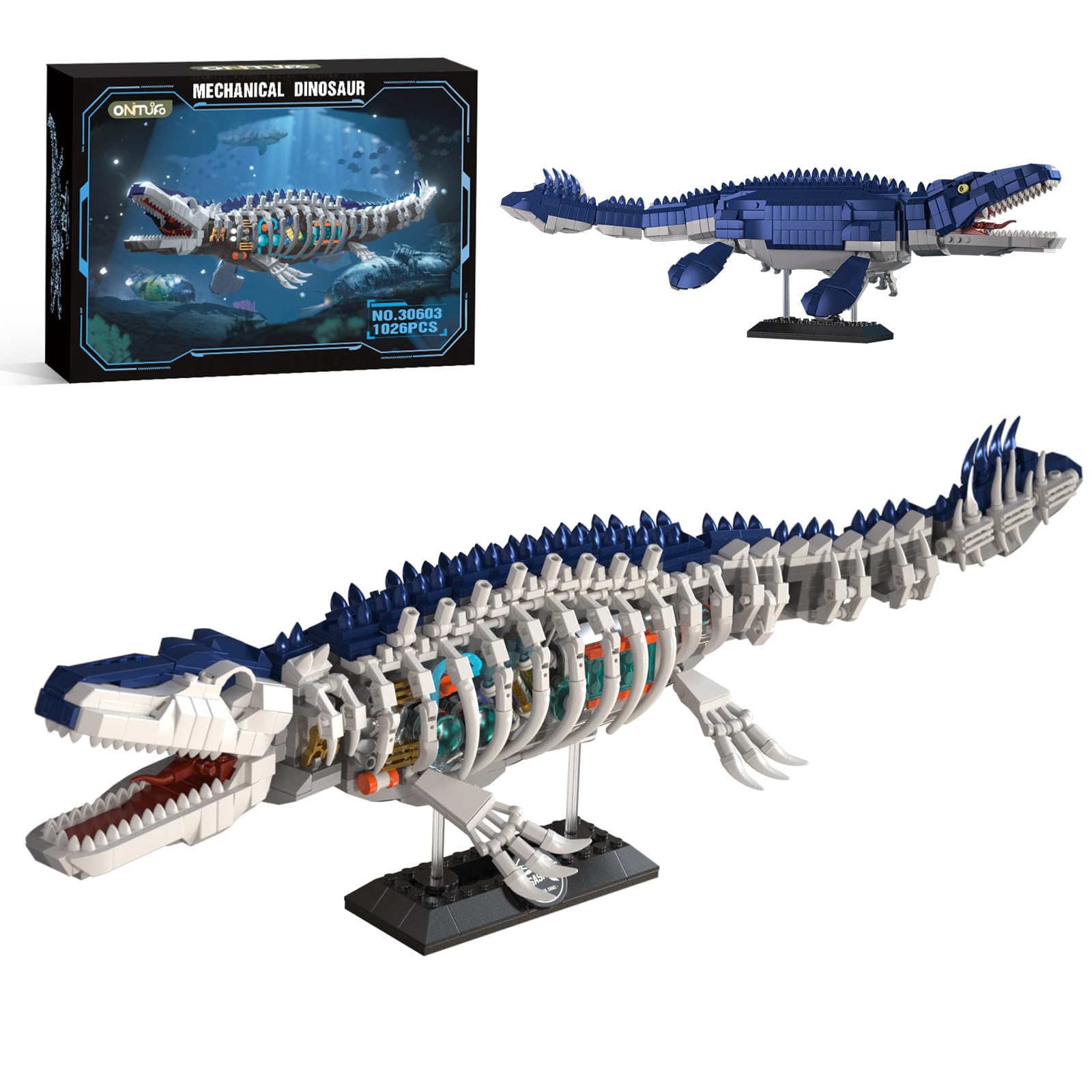 ONITUOFO mechanical dinosaur evolution display centerpiece for shelves